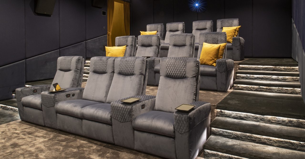 Luxury Home cinema with Ferrier seating. Roland Koller Signature Design cineak