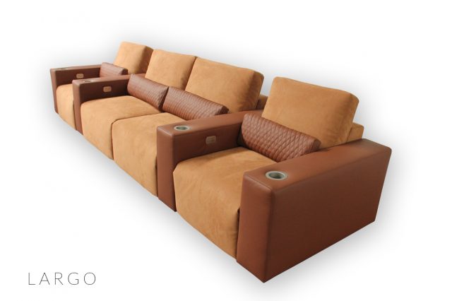 Luxury home cinema seat with custom diamond stitching