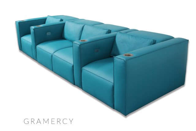 Gramercy Cinema luxury sofa in custom Elmo leather