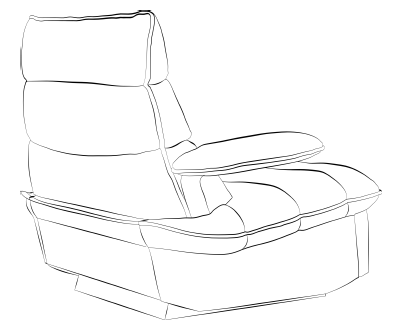 the HARV line drawing rear design seat by Cineak