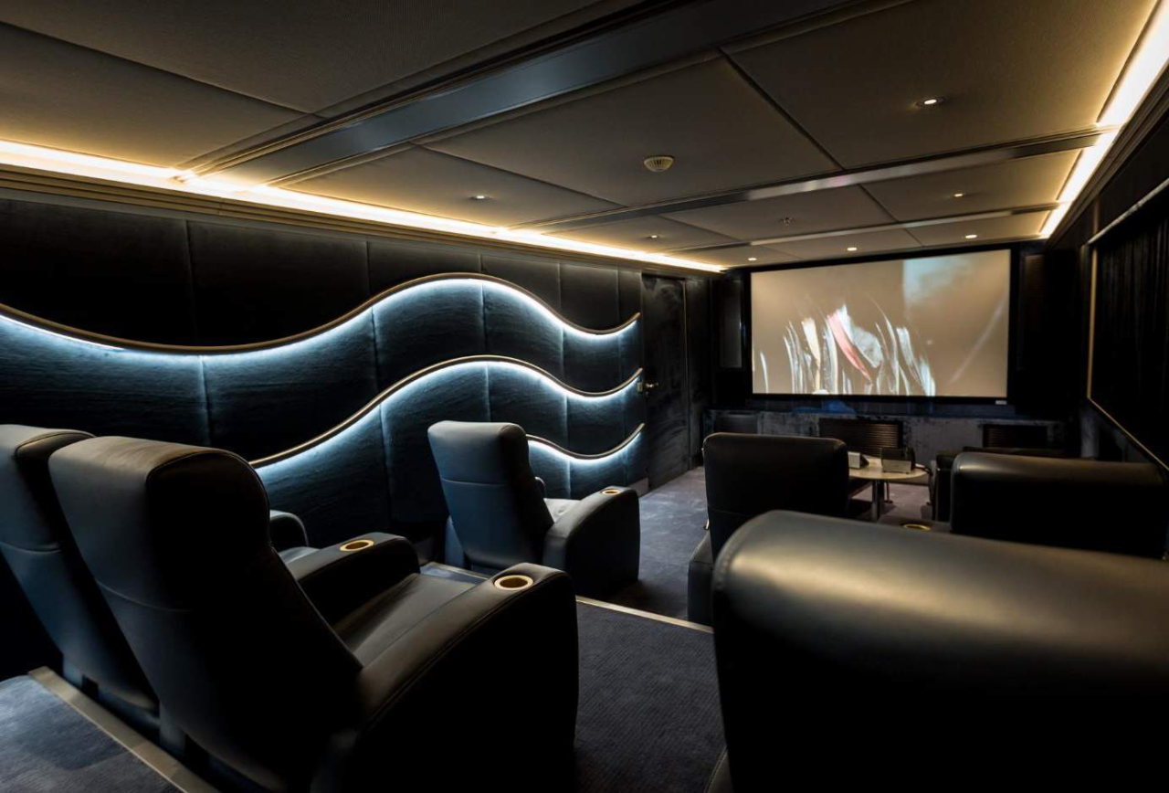 Luxury cinema seating on a yacht by Cineak