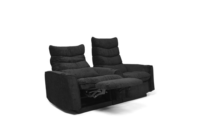 The HARV luxury theater seat in Black velvet - motorised