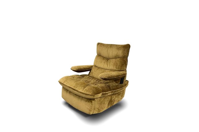 The HARV luxury theater seat in Gold velvet