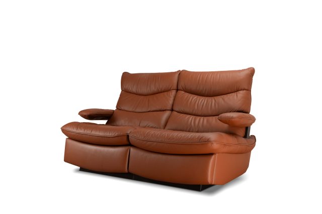 The Harv luxury design love seat in cognac leather